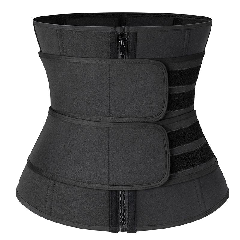 BLACK WAIST TRAINER SWEAT BELT