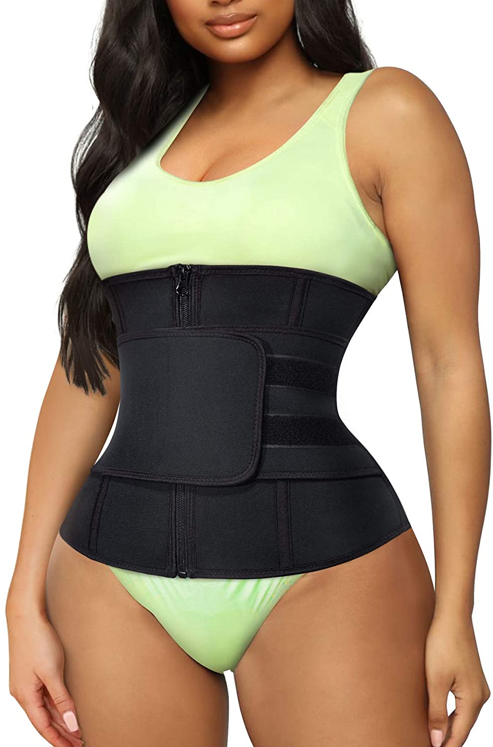 BLACK WAIST TRAINER SWEAT BELT