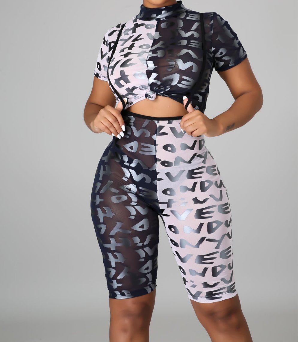 OVERALL BIKER SHORT SET