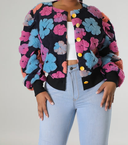 COLORFUL FLOWERED CARDIGAN