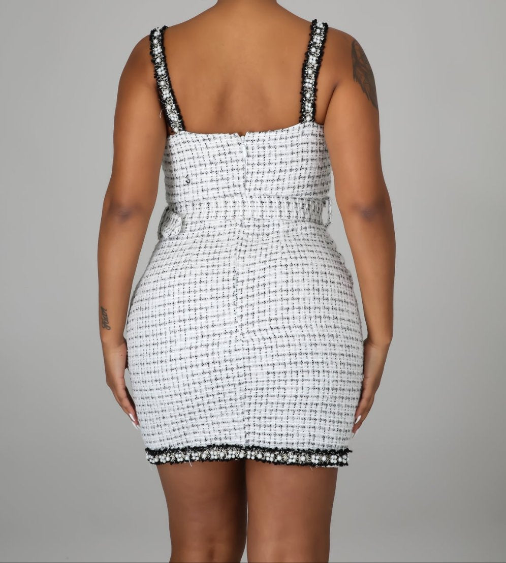 PEARL KNITTED MINI DRESS